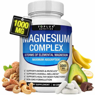 MAGNESIUM COMPLEX ™- 8 EN 1 / 90 capsulas -Equilibrio y Vitalidad en cada cápsula Suplemento Premium 1000mg