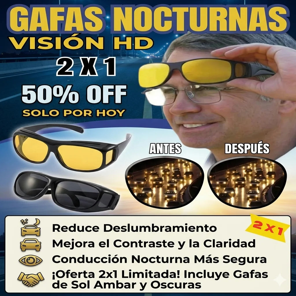 Gafas Full HD Visión Nocturna 2X1